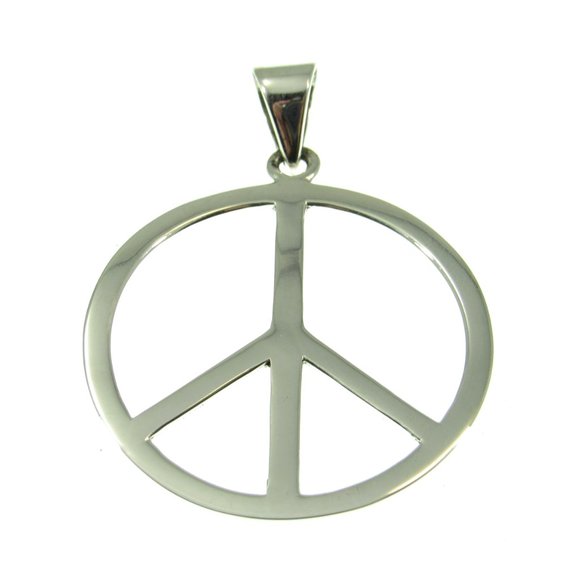 Solid 925 Sterling Silver Peace Sign Hippie Symbol Pendant by Peter Stone - Picture 2 of 6